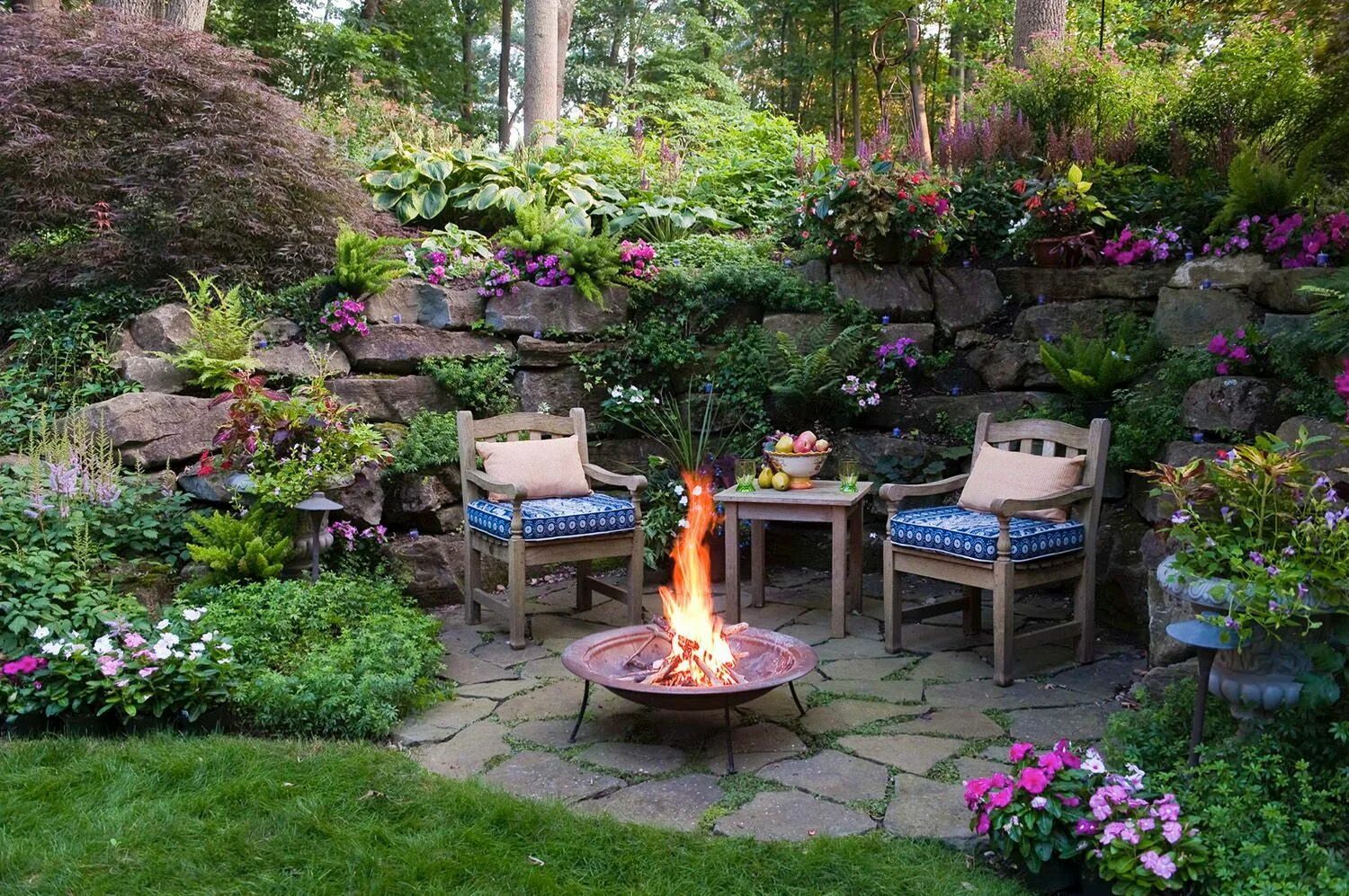 Красивый ландшафт на даче фото 23 Absolutely Fantastic Backyard Gardens Ideas With Cozy Fire Pits Backyard pati