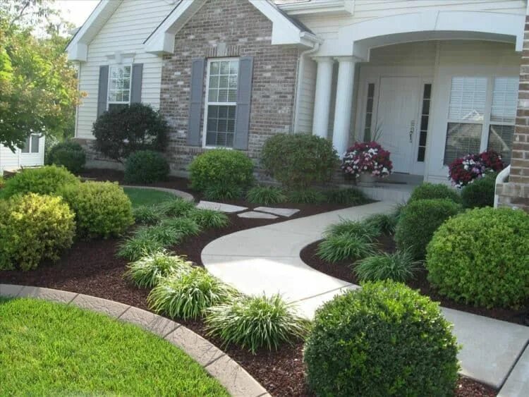 Красивый ландшафтный дизайн в частных 27 Simple Front Yard Landscaping Ideas Front yard landscaping, Walkway landscapi