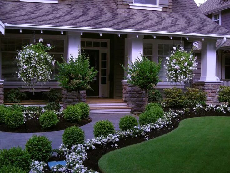 Красивый ландшафтный дизайн в частных домах Front Yard Front Yard Makeover Transformation South Surrey BC Walkway landscapin