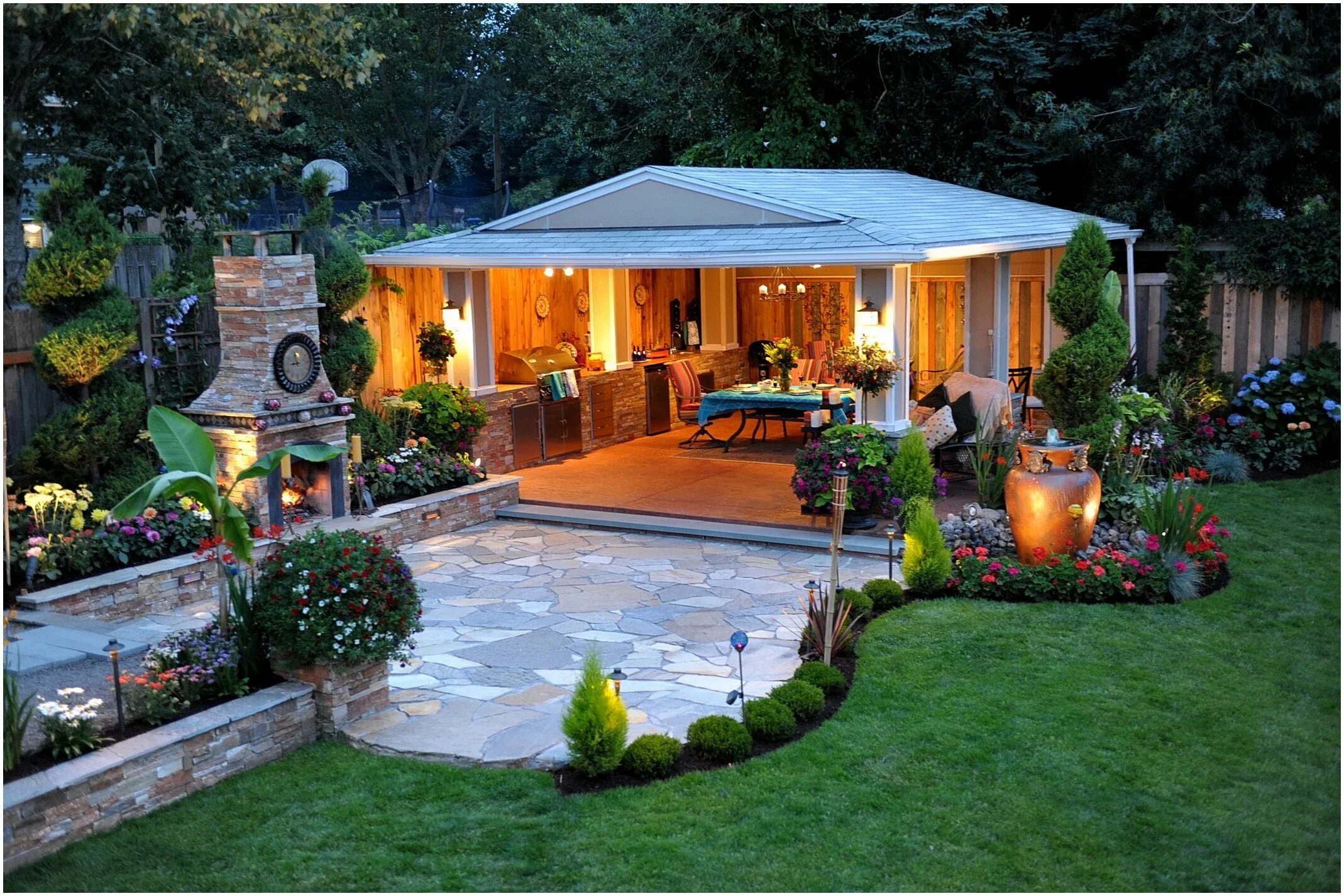 Красивый ландшафтный дизайн загородного дома фото Image result for backyard ideas Gartengestaltung, Wintergarten einrichten, Garte