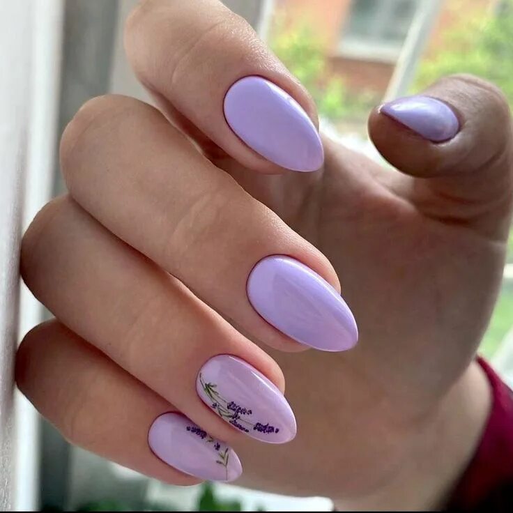 Красивый лавандовый маникюр Лавандовый маникюр с рисунком Wow nails, Floral nails, Gel nails