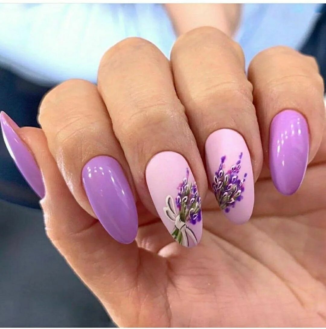 Красивый лавандовый маникюр Pin on Spring-summer 2020 nail art Stylish nails, Nail designs, Manicure