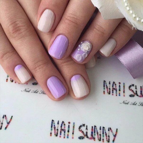 Красивый лавандовый маникюр Nail Art #579 - Best Nail Art Designs Gallery BestArtNails.com Nail art, Nail ar