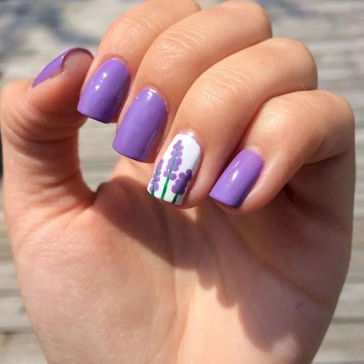 Красивый лавандовый маникюр 22 Purple Nail Designs That Are Stunning and Will Get You Noticed Purple nail de