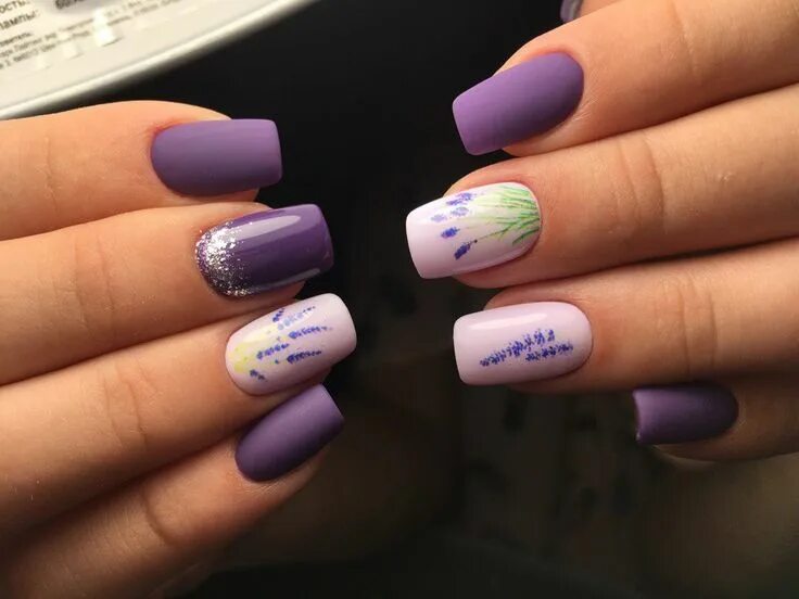 Красивый лавандовый маникюр Pin on Лавандовые ногти Prom nails silver, Prom nails red, Manicure