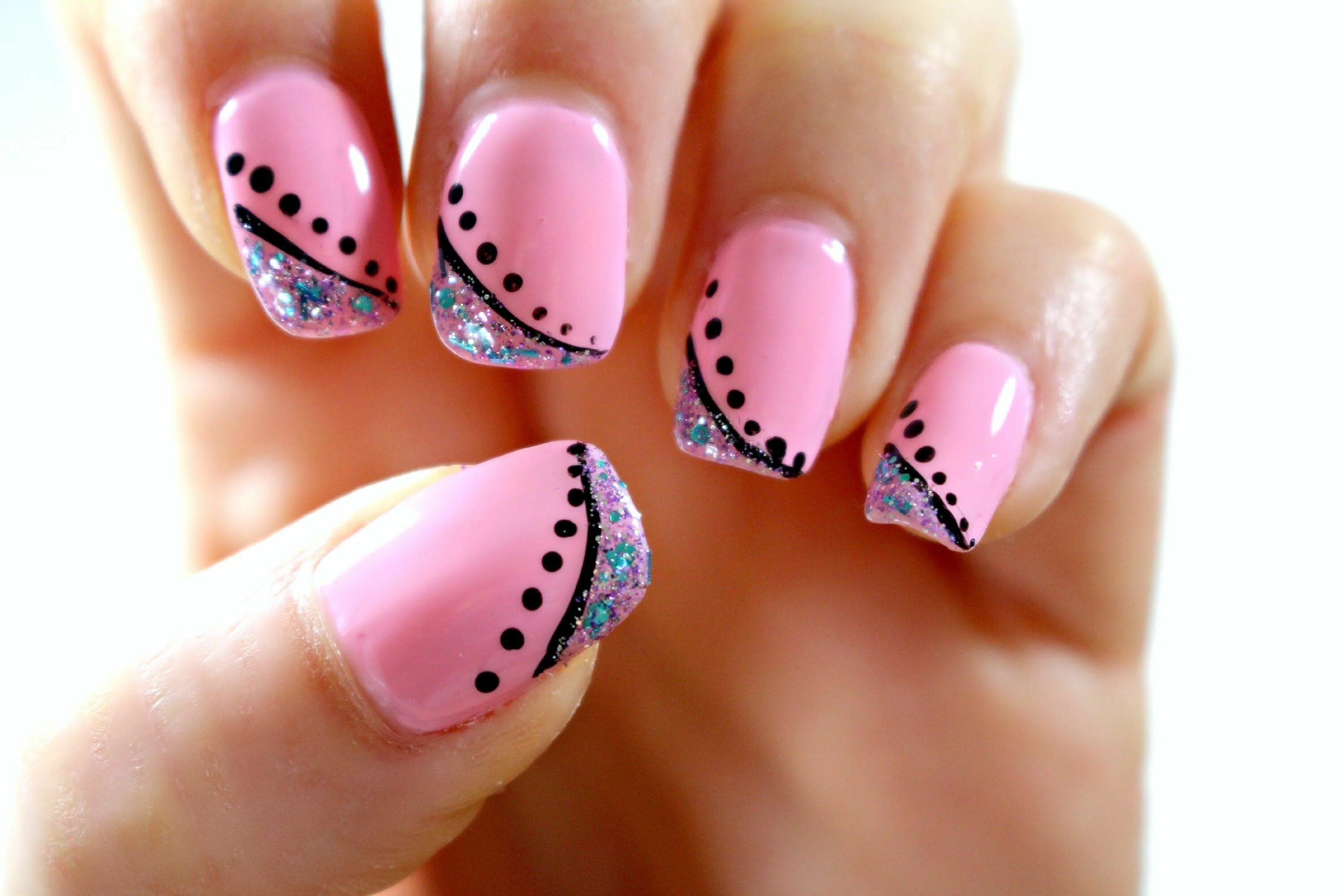 Красивый легкий дизайн маникюра Elegant Pink Nail Art Tutorial (Perfect for short nails) Pink nail art designs, 