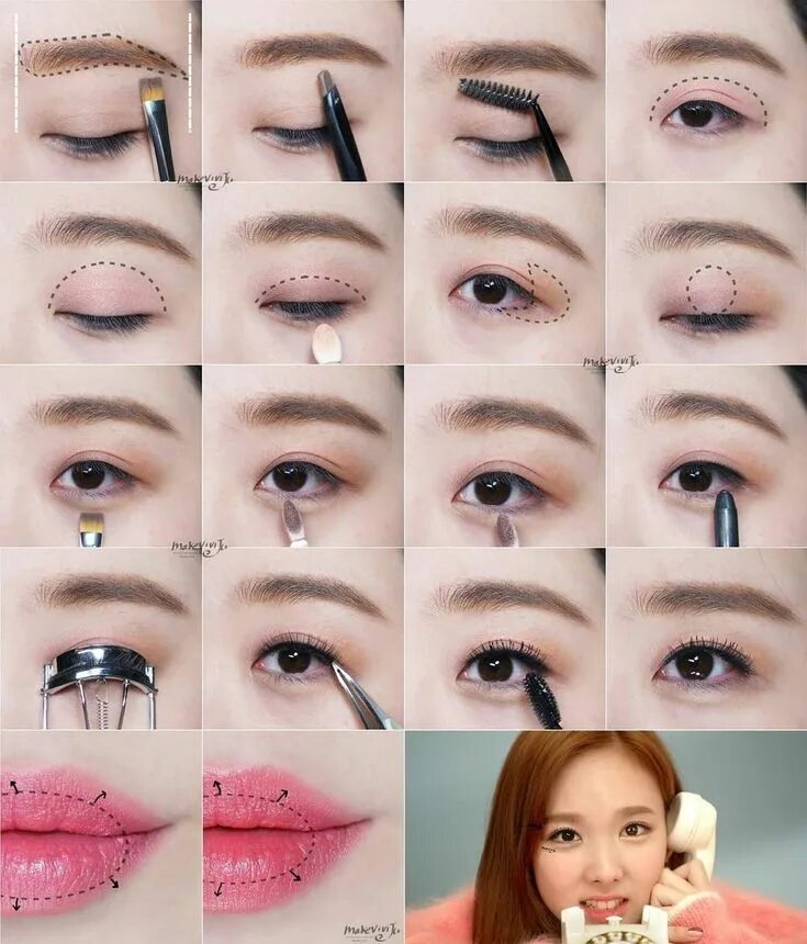 Красивый легкий корейский макияж Pin de Ciela Robs en Belleza en 2023 Maquillaje de ojos coreano, Maquillaje de o