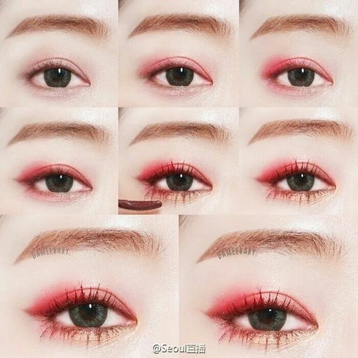 Красивый легкий корейский макияж Пин на доске make up Идеи макияжа, Макияж каваи, Макияж глаз