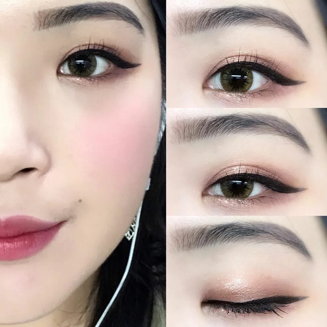 Красивый легкий корейский макияж #Korea Eye Make Up #MakeUp #Ulzzang #AkiWarinda Макияж на хэллоуин, Макияж, Ресн