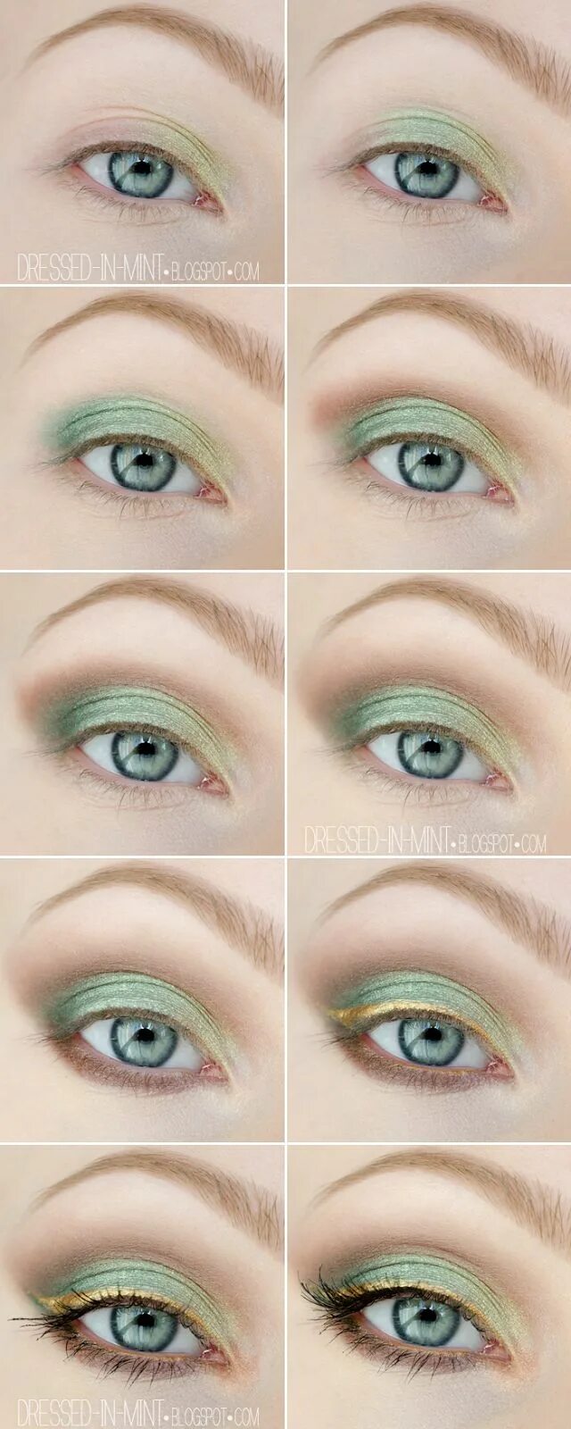 Красивый легкий макияж для зеленых глаз Mint Makeup Tutorial - Garden of Eden Palette