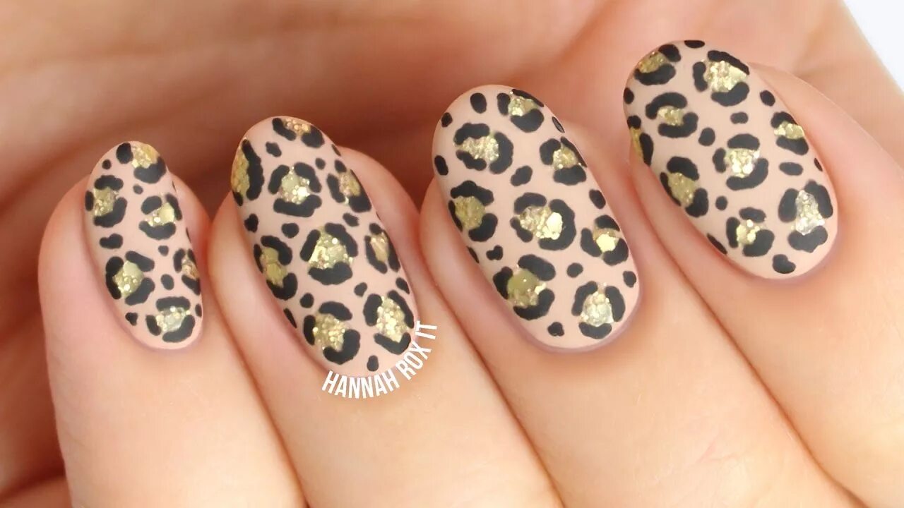 Красивый леопардовый маникюр Matte Glitter Cheetah/Leopard Nails - YouTube