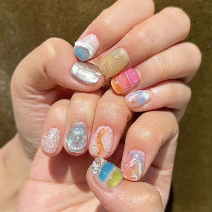 Красивый летний маникюр 2024 год The 7 Biggest Nail Trends in South Korea Right Now Korea nail, Korea nail art, K