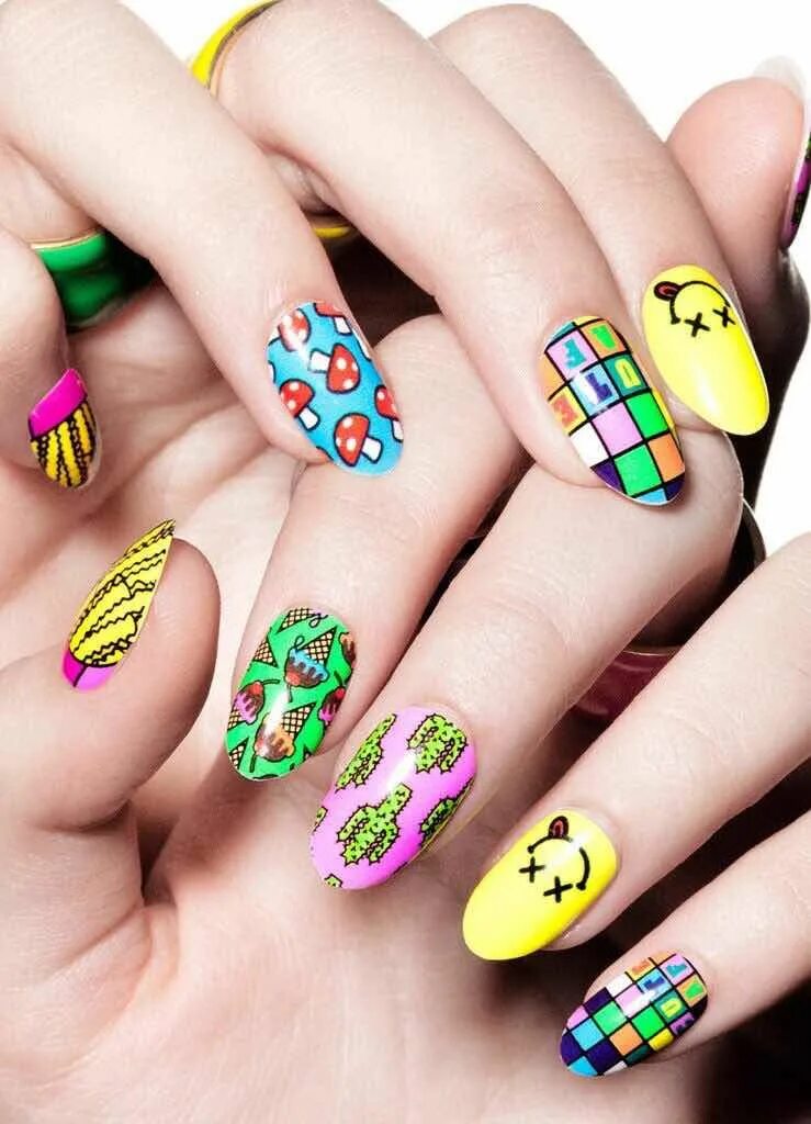 Красивый летний маникюр Uñas para Chicas Блеск искусства ногтей, Дизайн ногтей летом, Цвет ногтей