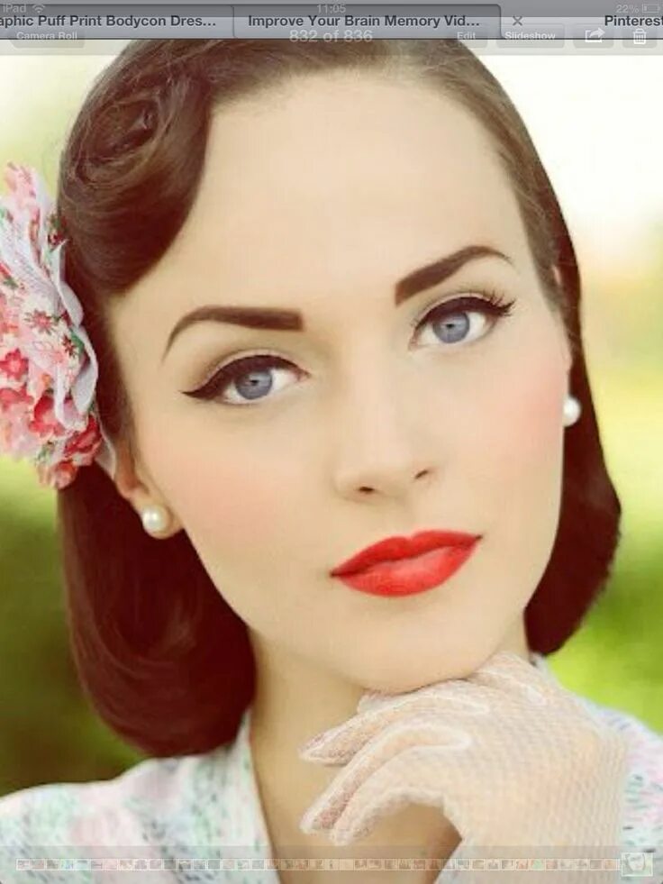 Красивый макияж 40 Red lips Maquiagem vintage, 98, Wedding hairstyles and makeup