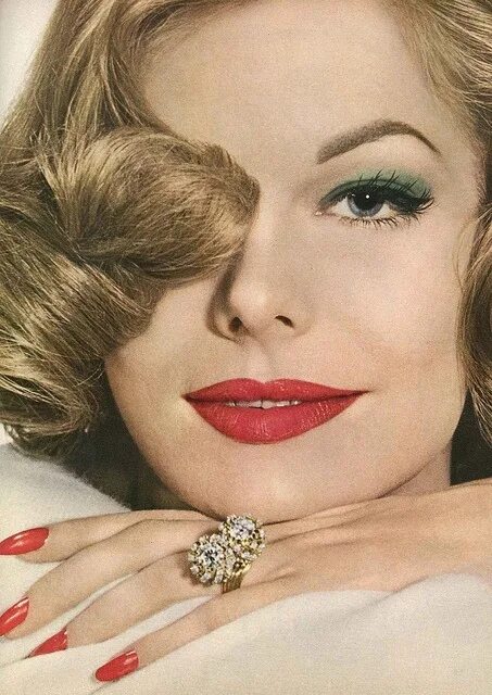 Красивый макияж 50 Vogue 1958 Vintage makeup, 1950s makeup, 50s makeup