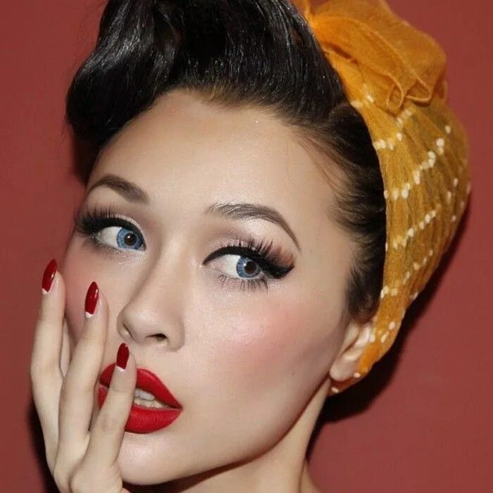 Красивый макияж 50 140 Rockabilly Frisuren: von den 50er inspiriert! Rockabilly hair, 50s hairstyle