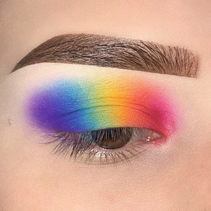 Красивый макияж 6 лет радужный Colorful Eyeshadow Tutorial So Sweet You Can Taste The Rainbow Rainbow eye makeu