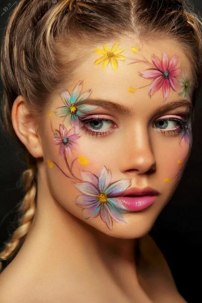 Красивый макияж аквагримом Pin de 2 Twisted Sisters Art en Fab FACE Painting Maquillaje hippie, Maquillaje 