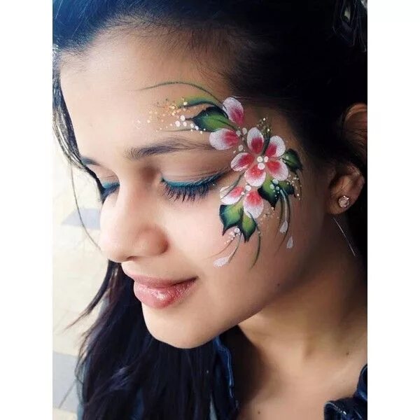 Красивый макияж аквагримом Face Paintings ❤ liked on Polyvore featuring home, home decor, wall art and face