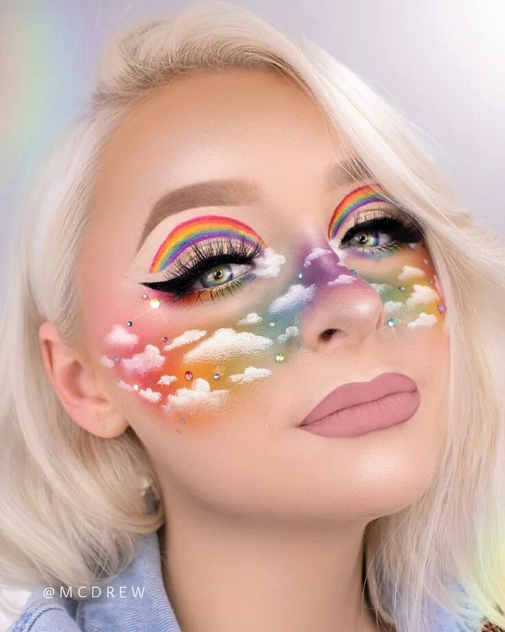 Красивый макияж аквагримом 43.4k Likes, 490 Comments - ♡ d r e w ♡ (@mcdrew) on Instagram: "RAINBOW CLOUD G