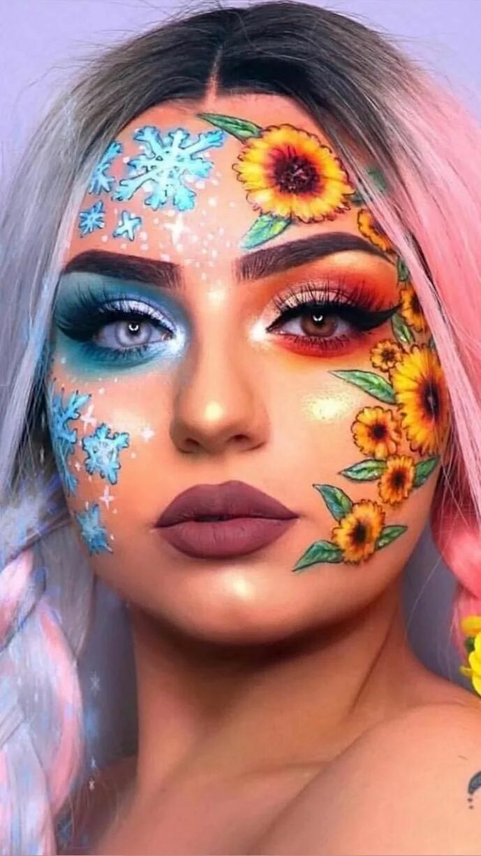 Красивый макияж аквагримом Макияж Для Зеленых Глаз Видео Красота Creative makeup, Creative makeup looks, Ma
