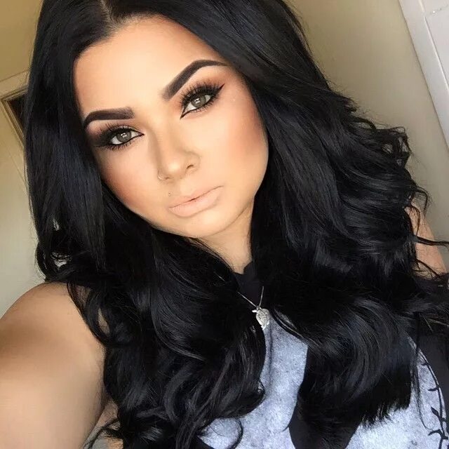 Красивый макияж черные волосы Prettylilmzgrace #prettylilmzgrace Lange haare, Haarschönheit, Haar styling