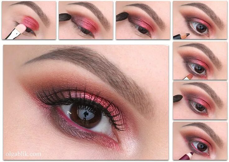 Красивый макияж делать видео Make Up Store 12 Shades of Pink palette Makeup Tutorial Уроки по нанесению теней
