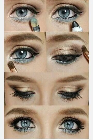 Красивый макияж для нависающих век Summer #makeup! #Makeup #For #Blue #Eyes #Gold Blue eye makeup, Christmas eye ma