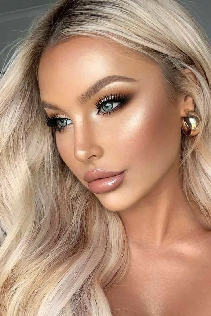Красивый макияж фото самый шикарный для блондинок #Lips #Natural #natural makeup for brown eyes #Shimmer #Smokey Prom eye makeup, 
