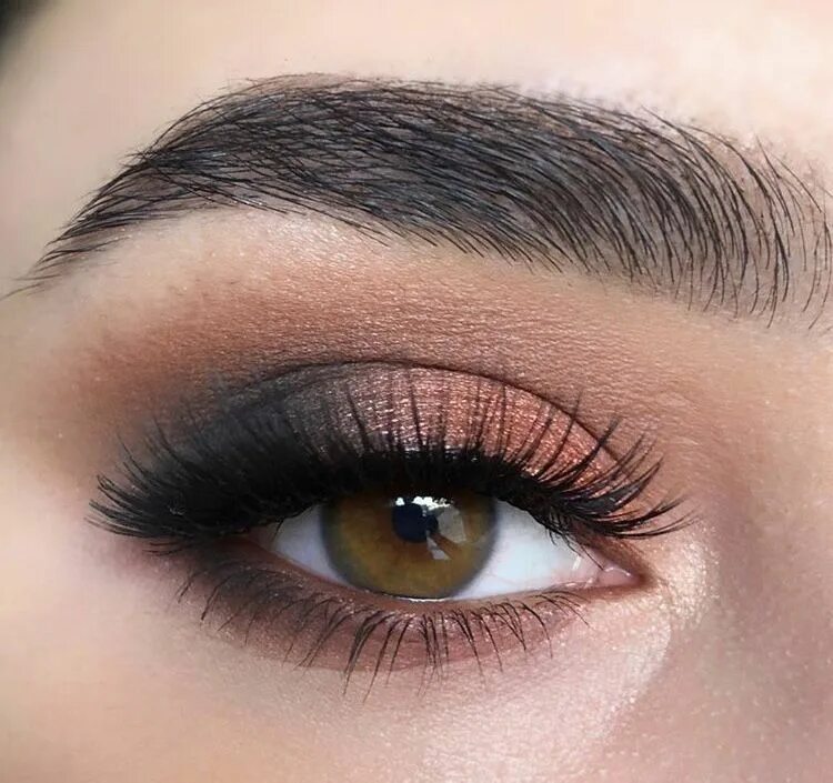 Красивый макияж глаз без стрелок bronze shimmer & a smokey outer corner. neutral eye makeup, no liner #MakeupTuto