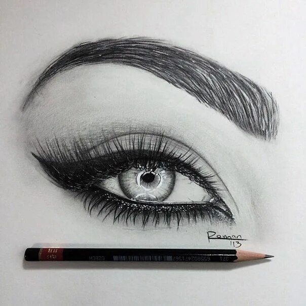 Красивый макияж глаз карандашом Pin by Tanya Krynychna on арт Eye art, Eye drawing, Realistic eye drawing