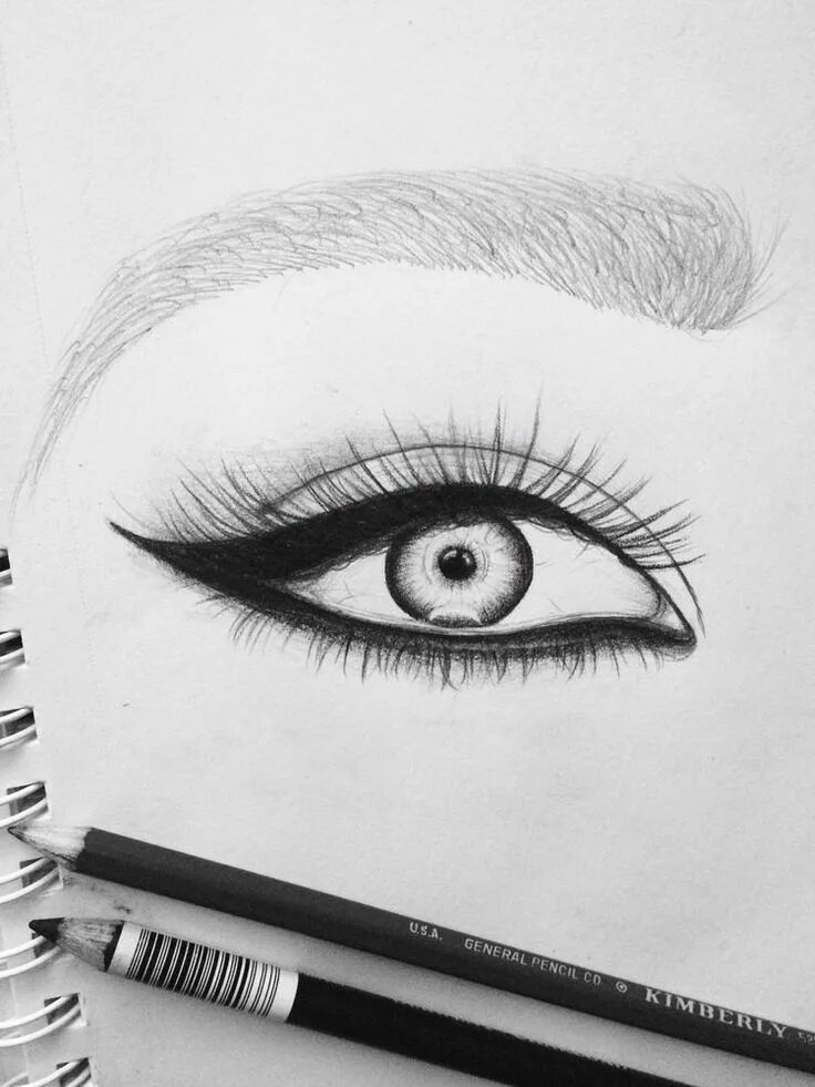Красивый макияж глаз карандашом Cool drawings, Eye drawing, Eye art