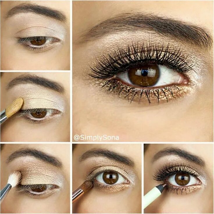 Красивый макияж глаз карандашом 40 Amazing Make-up Tutorials For Summer To Dare The Heat Shimmery makeup, Makeup