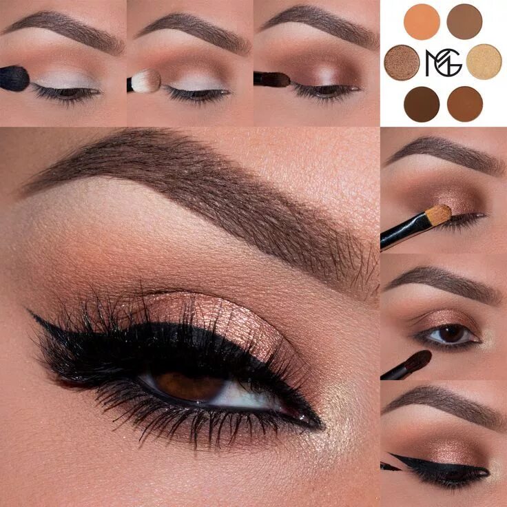 Красивый макияж глаз пошаговое для карих makeupbag Makeup geek eyeshadow, Eye makeup, Makeup geek