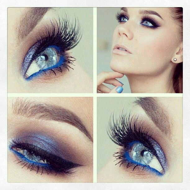 Красивый макияж голубых глаз фото Pin by Kateřina Stulíková on Nádherné oči Glitter eye makeup, Blue eye makeup, G