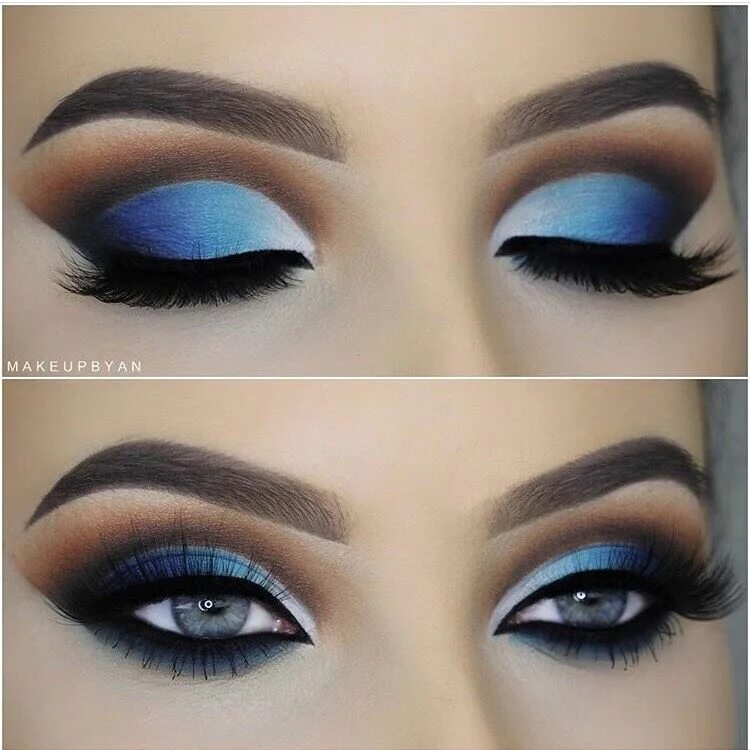 Красивый макияж голубых глаз фото Cut Crease Makeup Blue eye makeup, Eye makeup designs, Eye makeup
