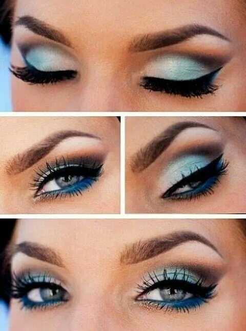 Красивый макияж голубых глаз фото Makeup Blue eye makeup, Eye makeup, Beautiful makeup