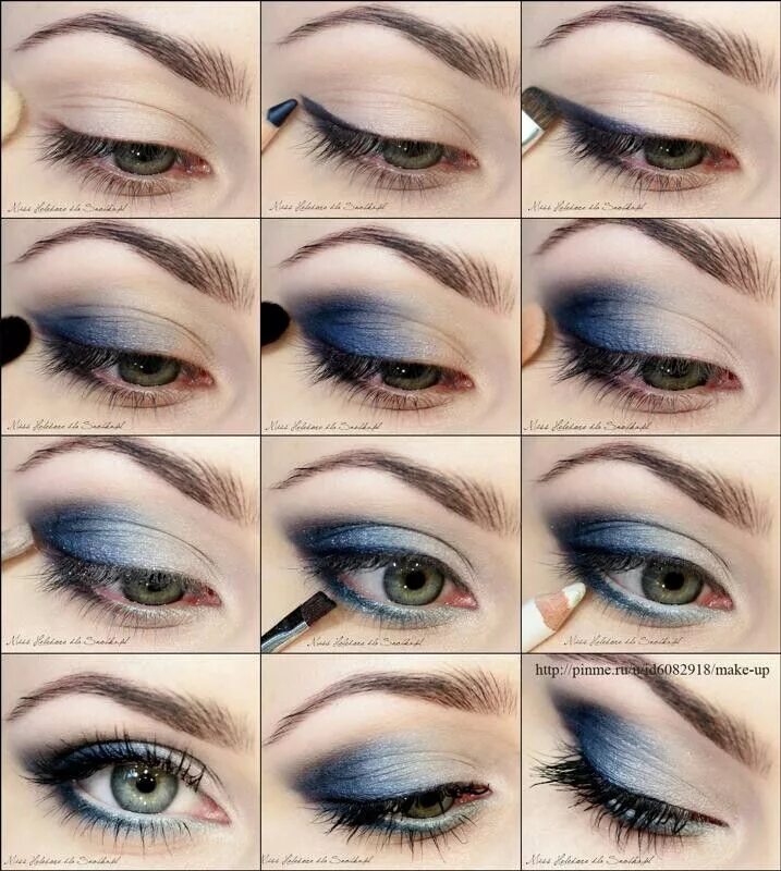 Красивый макияж голубых глаз пошагово Pin by Света Переяслівець on Сукні Blue eyeshadow makeup, Simple eye makeup, Eas