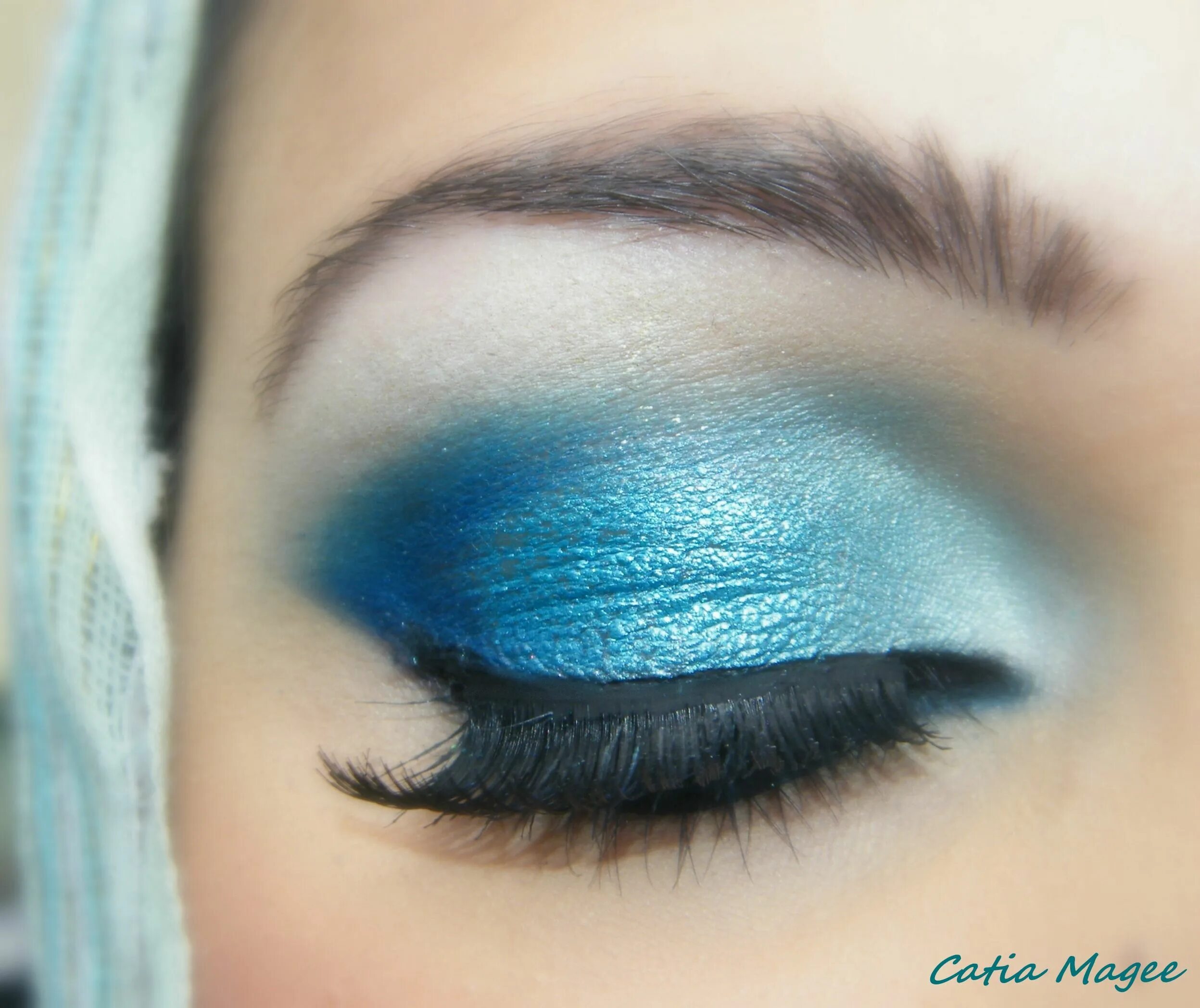 Красивый макияж голубыми тенями Blue Indian Princess Make-up blaue augen, Lidschatten für braune augen, Make up 