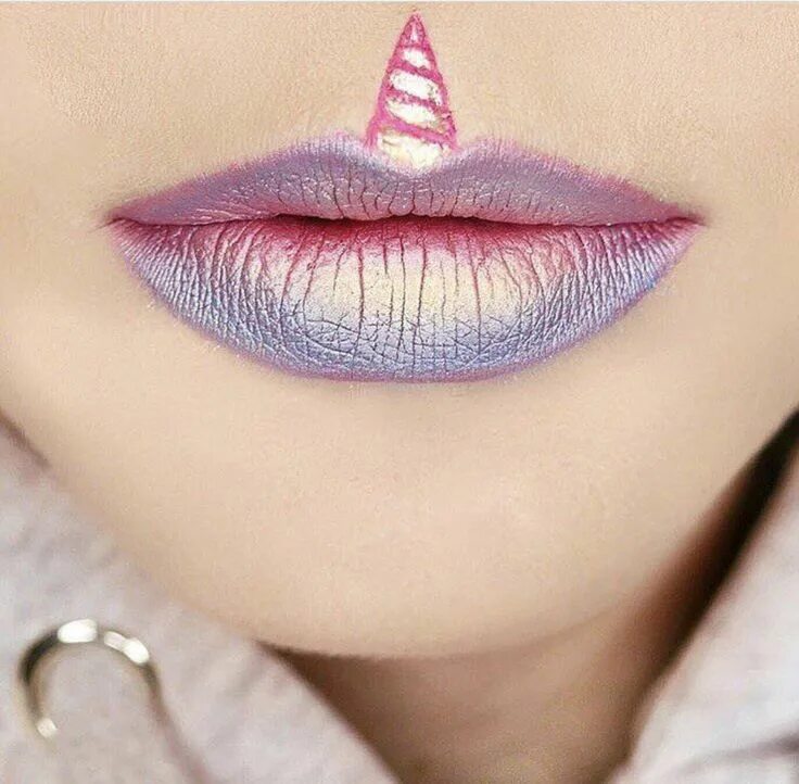 Красивый макияж губ Cute Unicorn horn lip art Unicorn makeup, Unicorn makeup tutorial, Lip art
