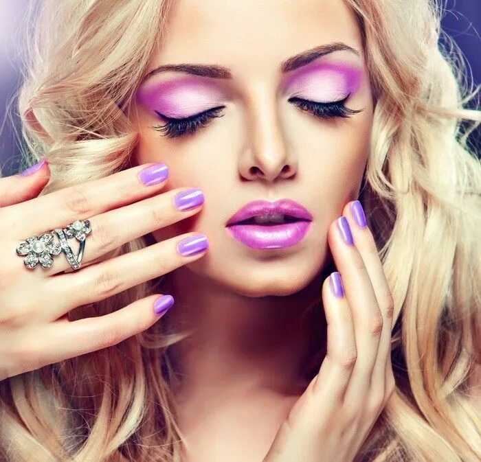 Красивый макияж и маникюр lilac makeup Eye makeup styles, Bridal makeup, Fashion makeup