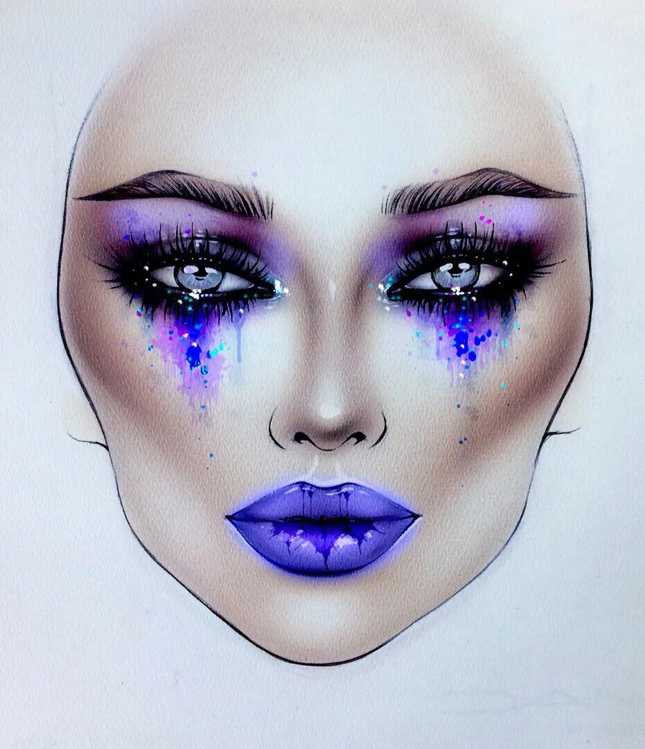 Красивый макияж карандашами Fullscreen Page milk1422 Makeup face charts, Theatrical makeup, Face chart