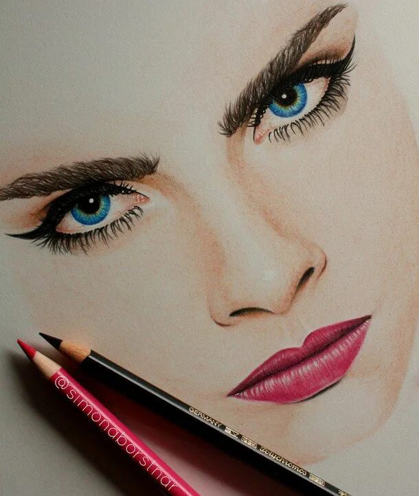 Красивый макияж карандашами amazing art tumblr - Google Search Silhouette drawing, Pencil sketch images, Lip