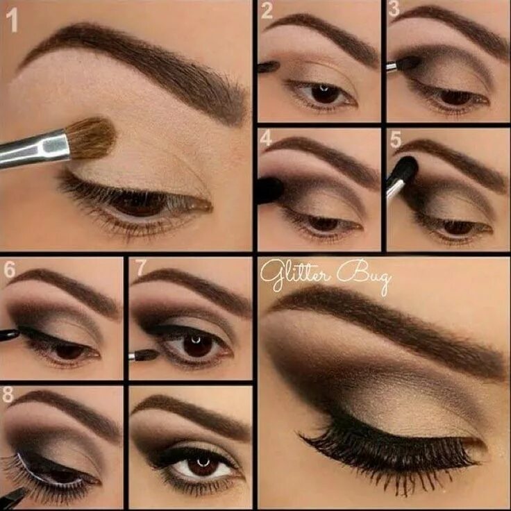 Красивый макияж карих глаз пошаговое фото Beautiful Brown eye makeup tutorial, Eye makeup, Smokey eye makeup