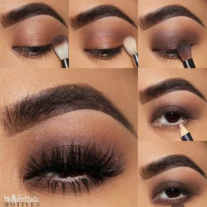 Красивый макияж карих глаз пошаговое фото 35+ Killing Step by Step Makeup Tutorials for Brown Eyes Eyeshadow makeup, Eye m