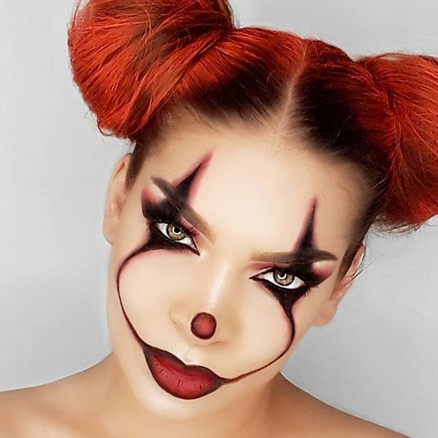 Красивый макияж клоуна FEMALE PENNYWISE MAKEUP - Google Search Maquillaje de cara de halloween, Increíb