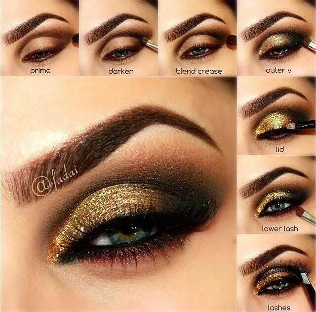 Красивый макияж коричневыми тенями #gold #smokeyeyemakeup #makeup Makeup, Smokey eye makeup, Eye makeup