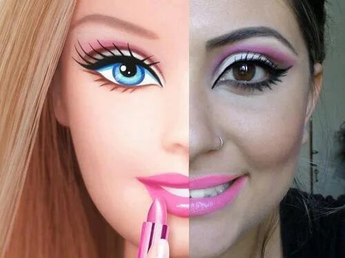 Красивый макияж куклы Creativity on me Barbie makeup, Barbie costume, Barbie halloween