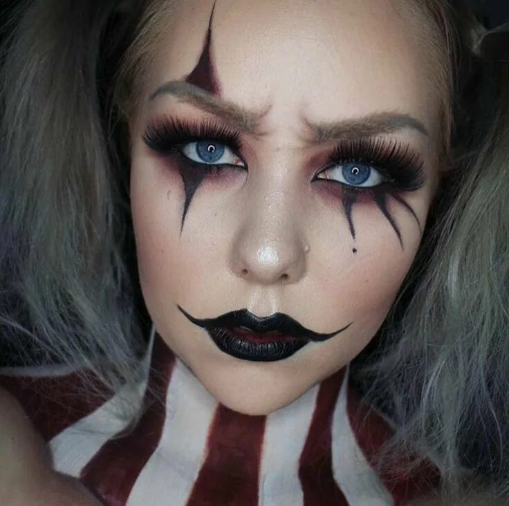 Красивый макияж на хэллоуин легкий Pin by Tina Godfrey on costume makeup Halloween makeup clown, Creepy clown makeu