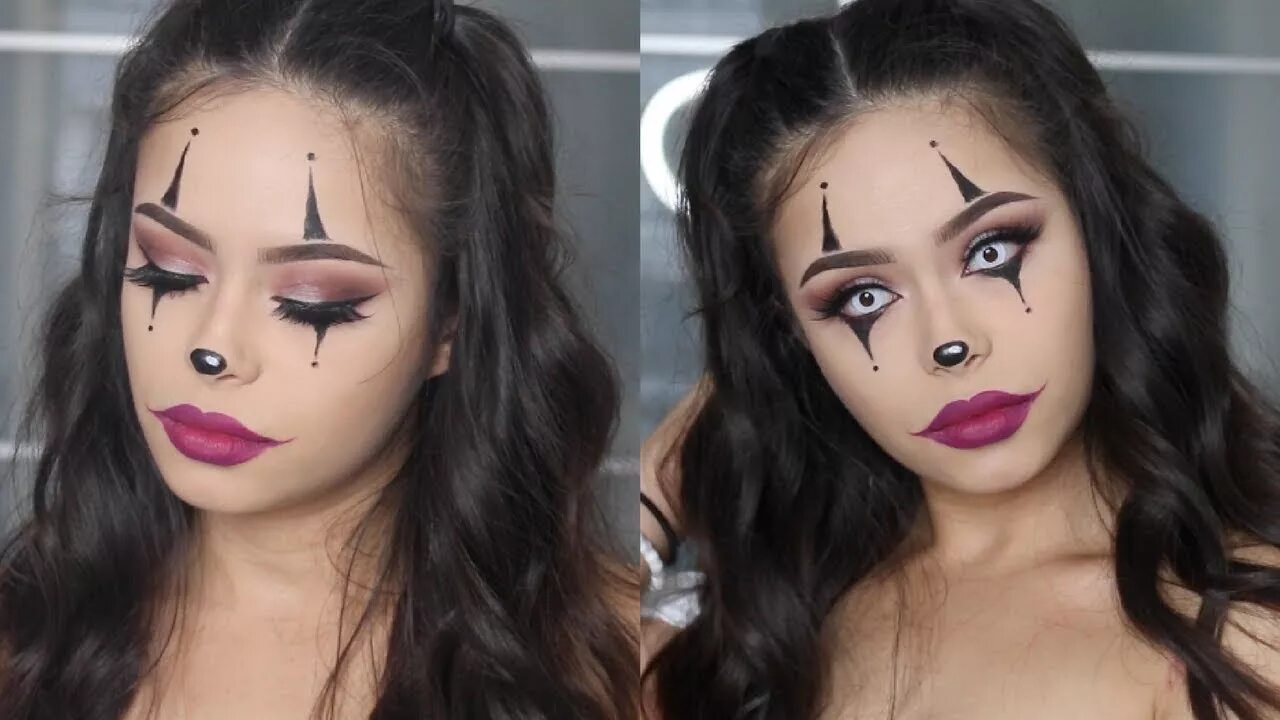 Красивый макияж на хэллоуин легкий Easy Clown Halloween Makeup Tutorial - YouTube